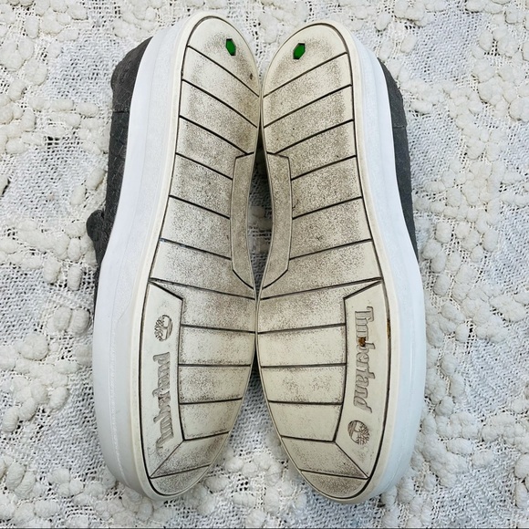 Timberland Sneakers Women's Size Slip On Gray Leather Platform - Picture 11 of 12
